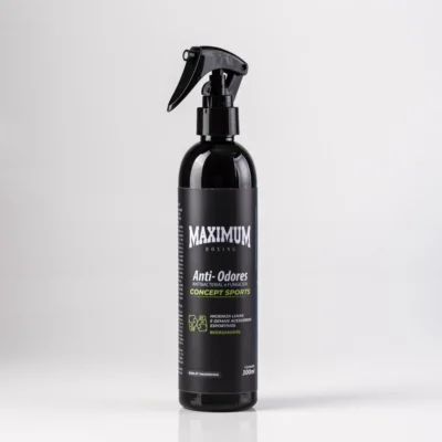 Spray anti-odor antibacterial e fungicida da marca Maximum Boxing, ideal para higiene de luvas e acessórios esportivos, apresentado em embalagem de 300ml.
